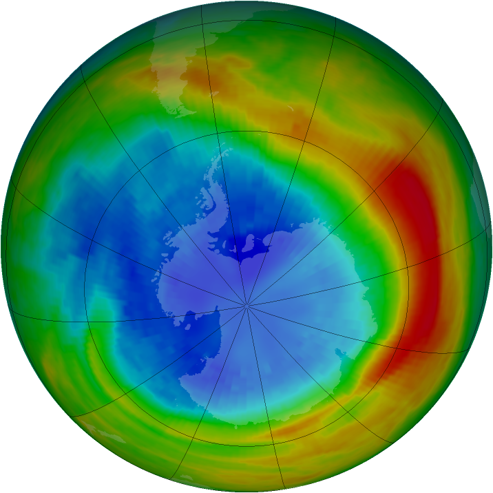 Antarctic ozone map for 09 September 1988